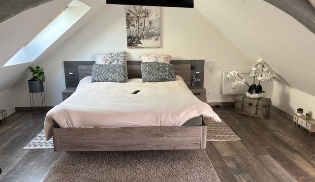 Charming stone house on the waterfront in a small family village