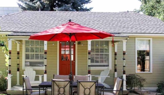 Charming studio cottage on quiet street with beautiful landscaping and gardens.