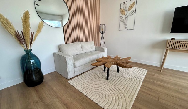 Charming T2 apartment with large terrace close to town center