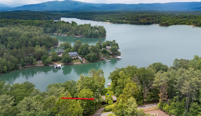 Charming waterfront cottage with gorgeous lake& mountain views and private dock.