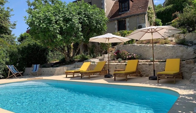 Charming Wine Makers Cottage . Amboise , Loire Valley , AC & SALT SWIMMING POOL!