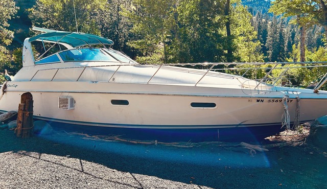 Charming Yacht docked on the Little Salmon River Near Riggins