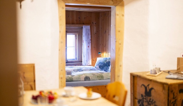 Chasa Campell: The flat is on the first floor of an Engadine house