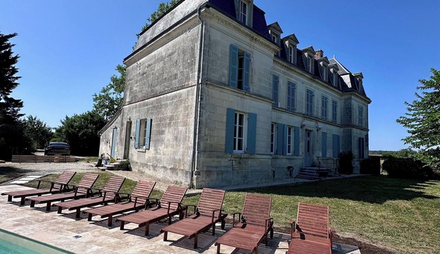 Chateau near Saintes and Cognac, sleeps 15 with heated pool