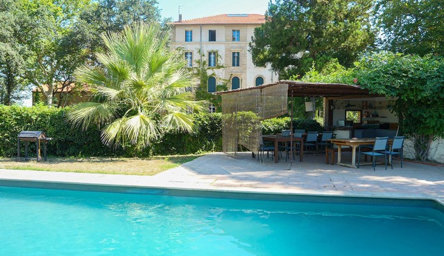 Chateau in magnificent park with swimming pool