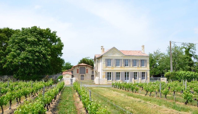 Château La Tour Blanche, surrounded by vineyards and 25 minutes from the beaches