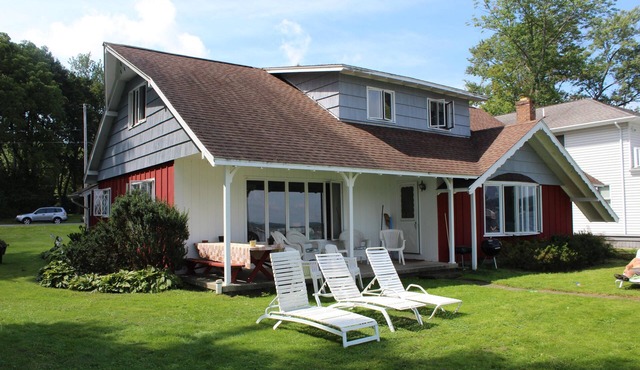 Chautauqua lakefront living on spacious double lot with dock, boat tie-up & more