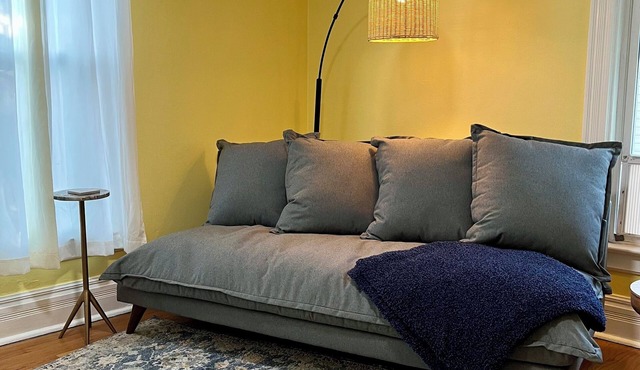 Cheerful 2BR apt, historic home near EMU and U-M, walkable area. Dog friendly!