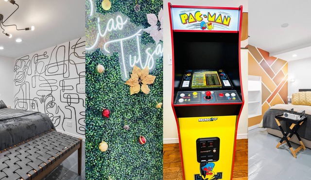 Cherry Street with CARPORT - Arcade Game & Artsy - KING bed - Great Location