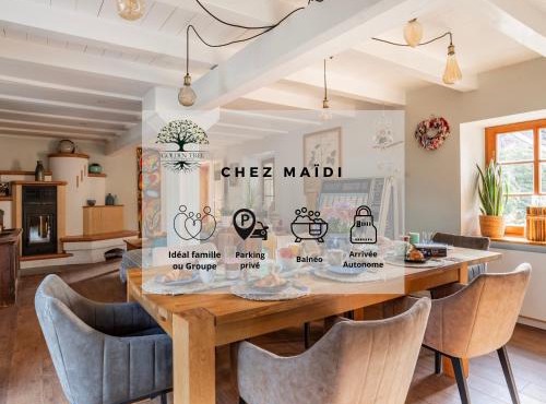 Chez Maidi-Balnéo, cheminée, proche Vosges du Nord