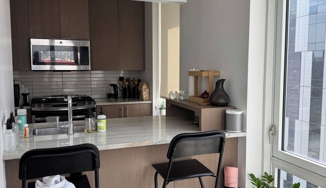 Chic 2-bedroom apartment overlooking Manhattan