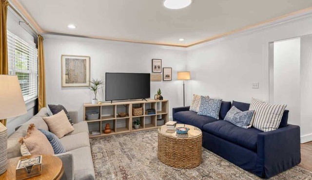 Chic 3BR Retreat w/Pergola & Fire Pit, Walkable!
