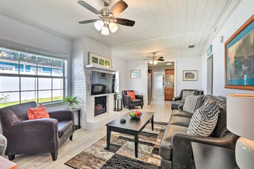 Chic Home w/Fire Pit & Patio, Walk to Lake!