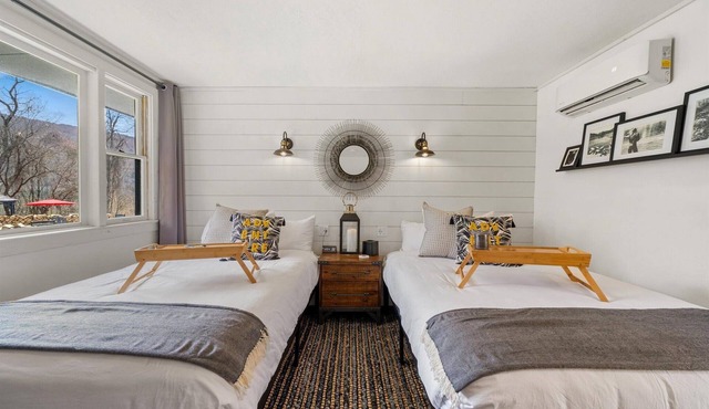 Chic Modern Farmhouse Retreat Featuring a Peaceful Garden Gazebo and Fire Pit View