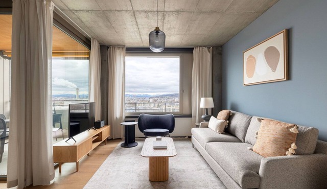 Chic Oerlikon 1BR w/Storage & W/D, nr Market & Tram, by Blueground