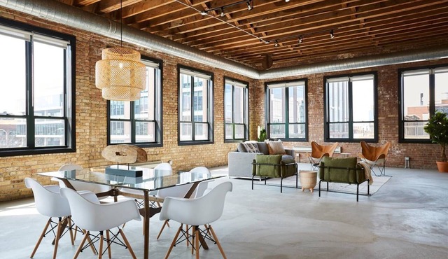Chic Penthouse Corner 3BR Loft In Fulton Market | Featured In Architectural Dige