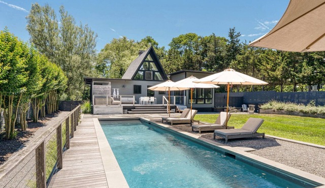 Chic Shelter Island A-Frame with Private Pool, Stylish Interiors, and.