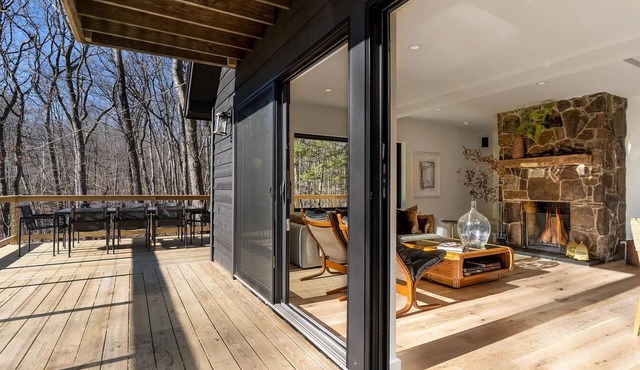 Chic Stream-side Chalet with Mountain View and Vintage Designer Furnishings