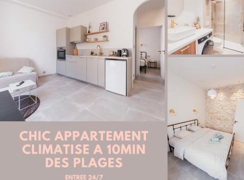 Chic T2 climatisé proche plages