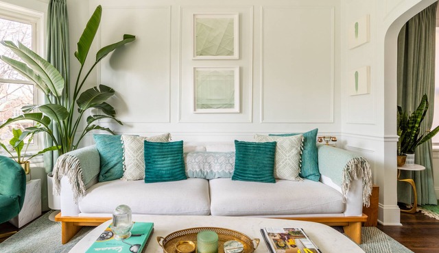 Classic Chicago 2 Flat transformed into a Parisian plant lovers paradise