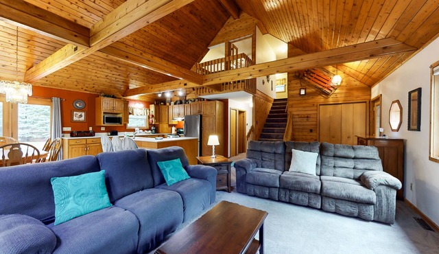 Classic, dog-friendly home with firepit, great yard & fireplaces