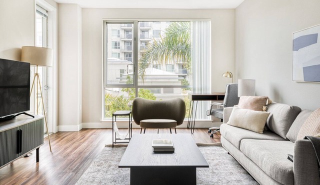 Classic Santa Clara 1BR w/W/D & Gym, walk to Safeway, by Blueground