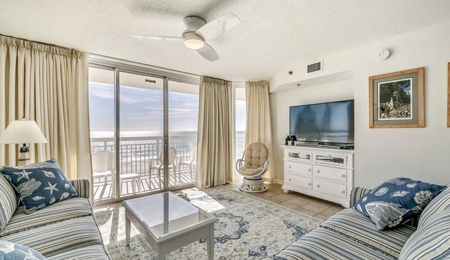 Clean Oceanfront Condo, Tile and Hardwood Floors, Pool | Crescent Shores - S 406