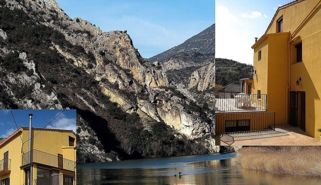 Climbers recess in El Montsec, huge house in the Pre-Pyrenees