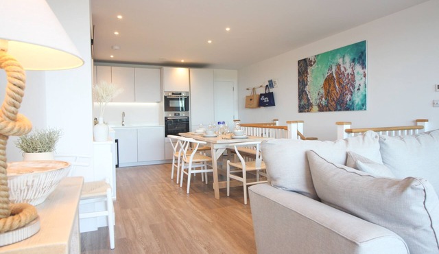 Coastal apartment with sea views.