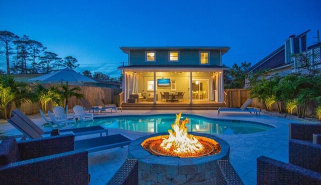 Coastal Beach Retreat w/Heated Pool, Putting Green