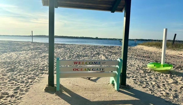 Coastal Getaway in Ocean Gate- 2 Min Walk to Beach & Boardwalk with Water Views!