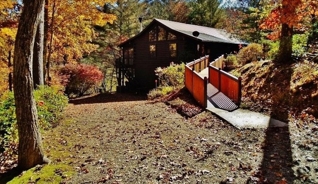 Cobra6-wheelchair friendly 3 BR/2.5B A cabin deep in forest - tranquil/private