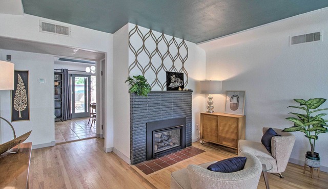 Colorful 2-bedroom home with indoor fireplace & EV Charger