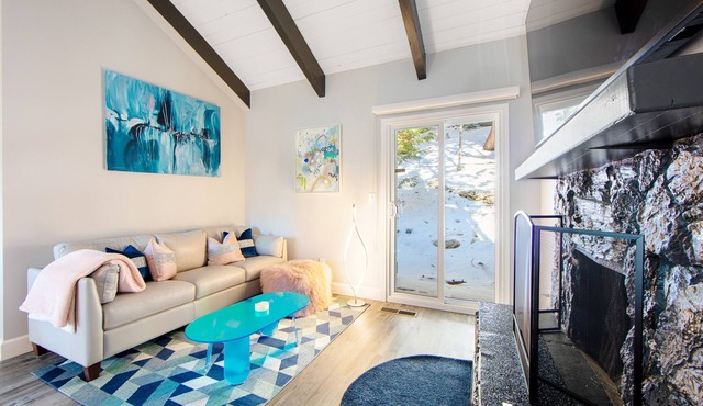 Colorful home with washer/dryer, AC & wood-burning fireplace in a lovely setting