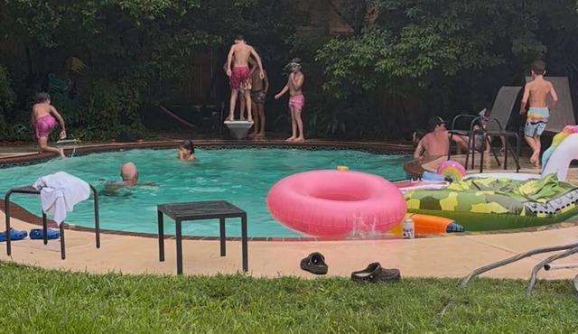 Colorful. Swimming pool. Near LSU