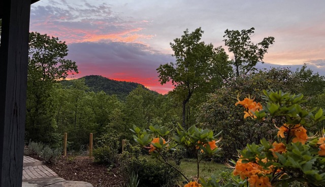 Coltsfoot Cottage nestled in the foothills of the Appalachian Mountains.