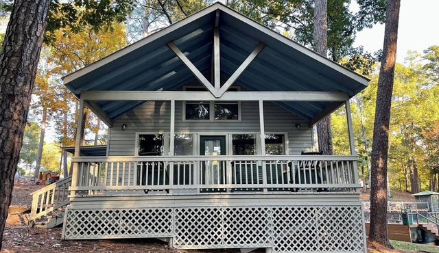 Comfortable 1-Bedroom Cabin with Full Kitchen, Vaulted Ceilings & Outdoor Fire Pit