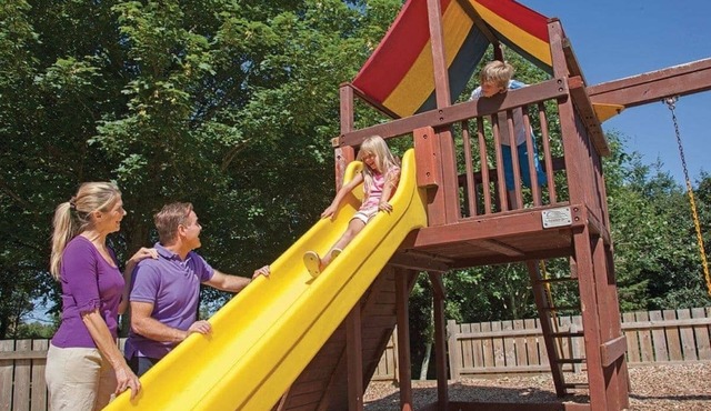 Comfortable 12ft-wide caravan with one double and two twin.