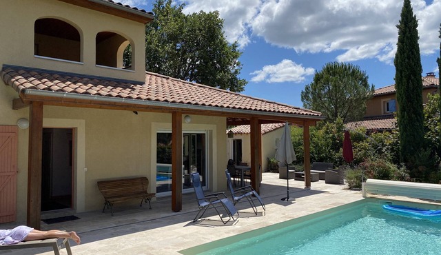 Comfortable air-conditioned villa with private heated pool in private residence.
