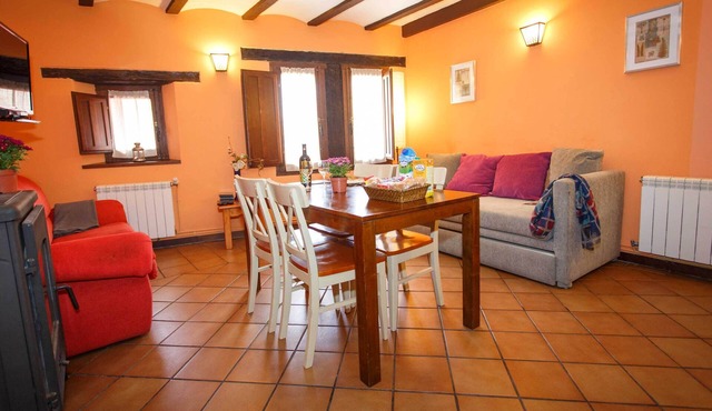 Comfortable bedroom apartment and sofa bed on the ground floor with fireplace