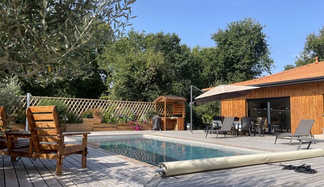 Comfortable chalet with heated pool