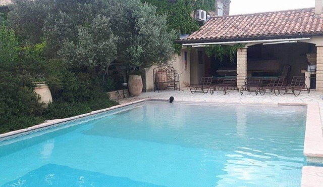 Comfortable farmhouse with private pool and festive bar for 14 people