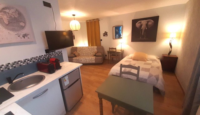 Comfortable studio close to the golf course and in the heart of Villedieu sur Indre.
