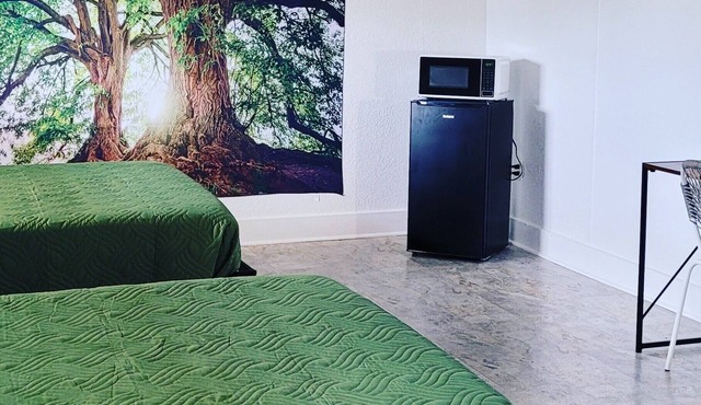 Comfortable, modern room with 2 Queen Beds