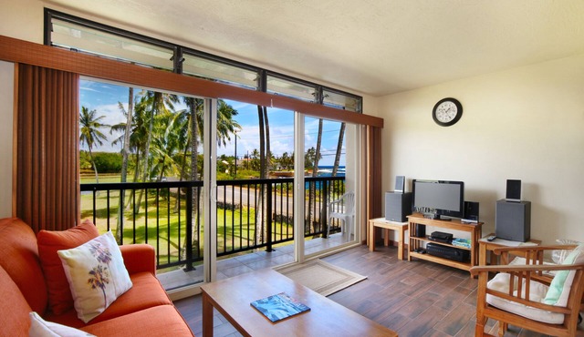 Comfortable Poipu lodging with a lanai overlooking the ocean.
