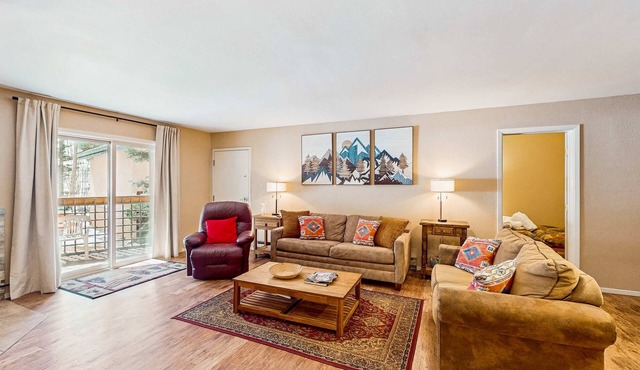 Comfortable ski-in/ski-out condo, with gas stove, soaking tub, balcony & WIFI