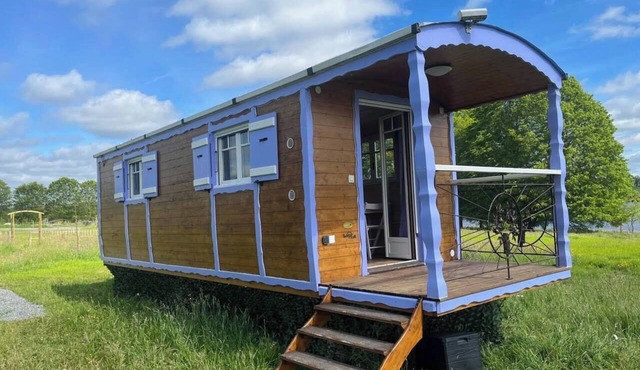 Comfortable trailer with lake view.