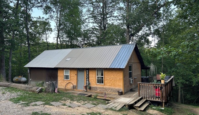 Comfy cabin near hocking hills with hidden spare bedroom, pet friendly