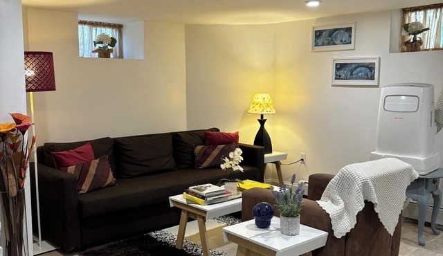 Comfy, cozy and clean basement apt with parking close to Harvard, Tufts and MIT.