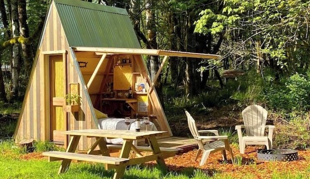 Comfy Creekside A-Frame w/Firepit, Sauna, and BBQ